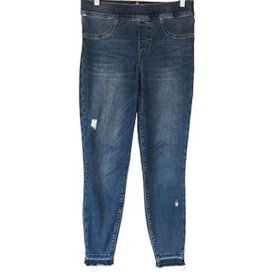 Spanx‎ Pull On Stretch Tummy Control Raw Hem Skinny Jeans Womens M